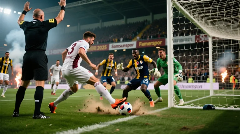 Samsunspor Fenerbahçe maçında verilmeyen gol tartışması 2025