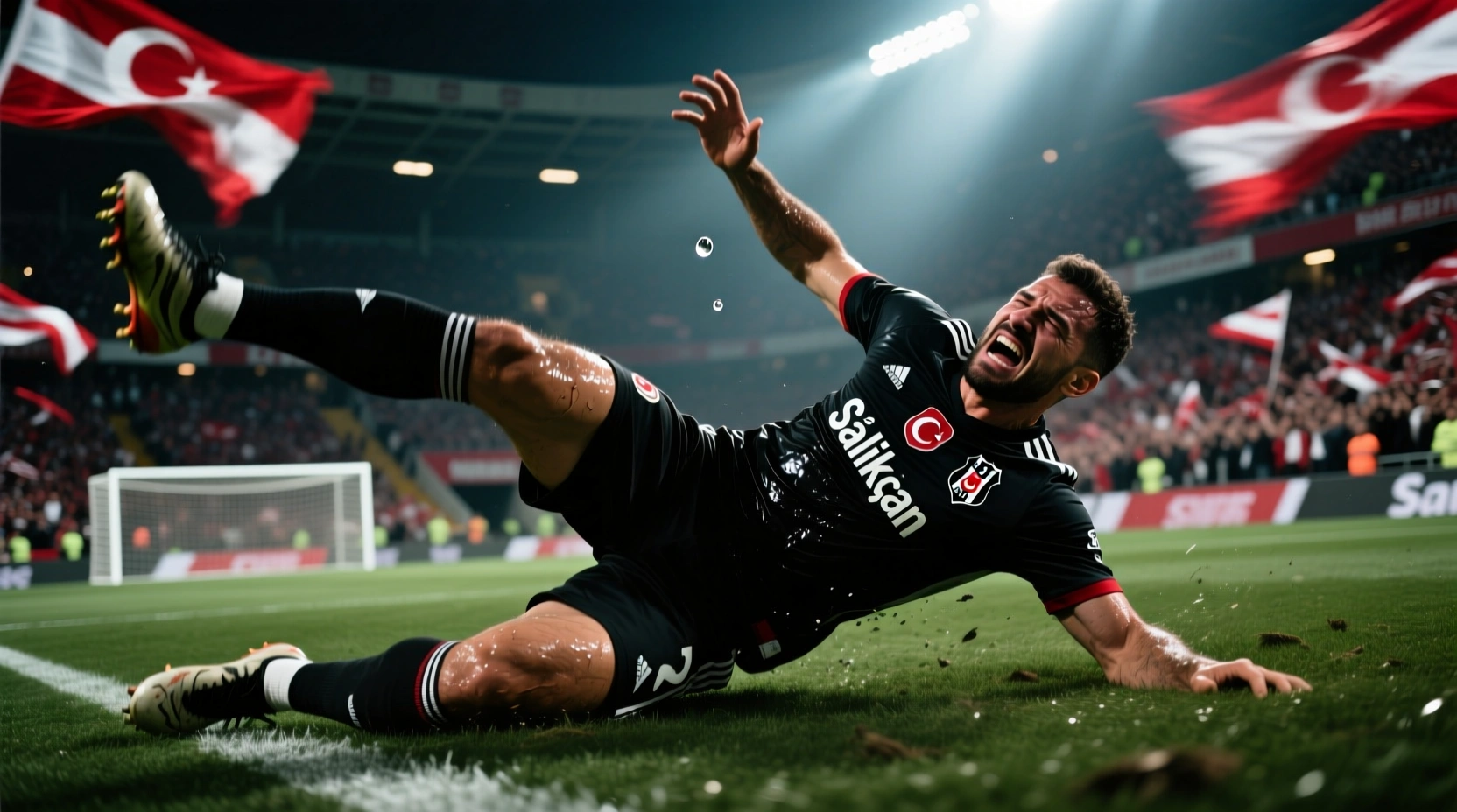 Beşiktaş'ta Salih Uçan sakatlandı maçı tamamlayamadı