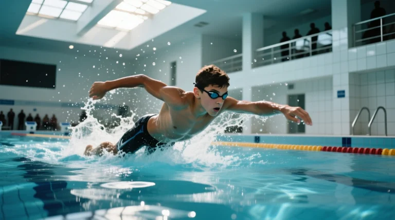 Ispartalı genç yüzücü engelleri suyun içinde aşıyor